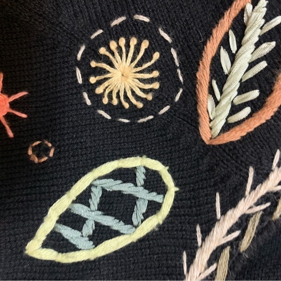 Sorbe Vintage embroidered spring cotton sweater, M - Picture 2 of 6